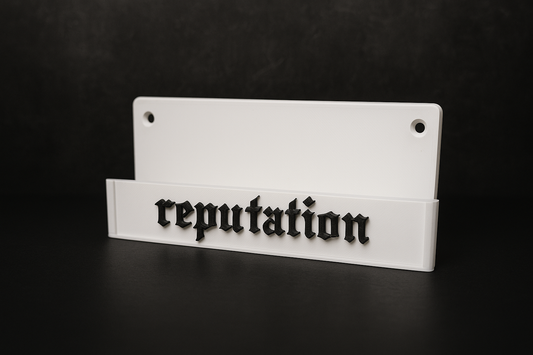 Reputation Display-Schild in Schwarz-Weiß